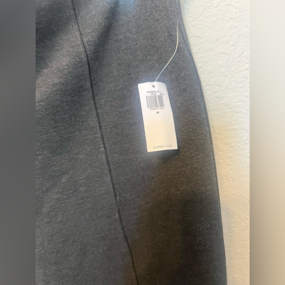 Medium Old Navy Women's Ponte Pants Elastic Waist Mid Rise Gray Ankle - Picture 7 of 13
